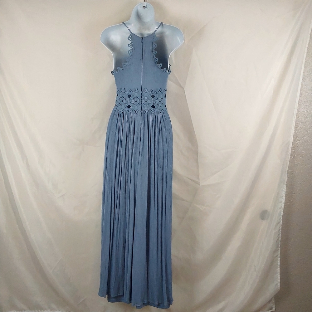 Lulu's This is Love Slate Blue Lace Maxi Dress - Picture 6 of 13